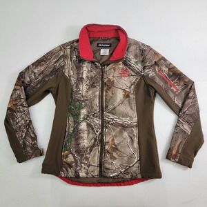 Realtree Xtra Camo Womens Size M 38-40 Mid Weight Zip Soft Shell Jacket Coat EUC